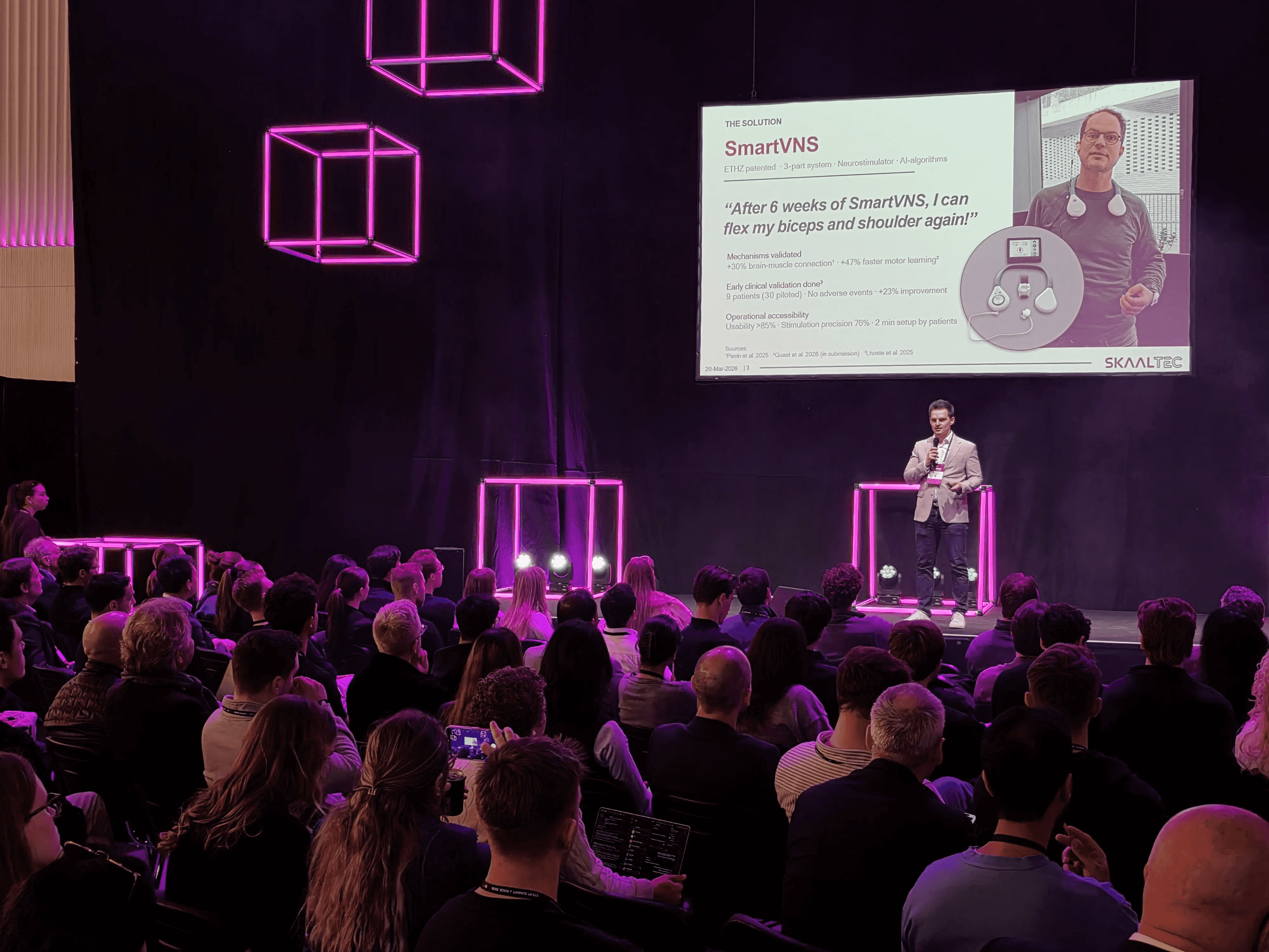 Paulius Viskaitis presenting Skaaltec at Start Summit 2026